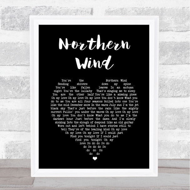 City And Colour Northern Wind Black Heart Song Lyric Print