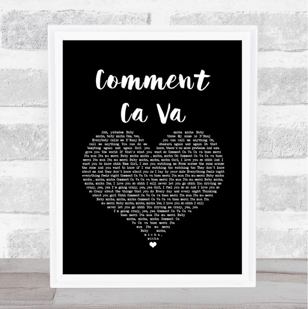 D'Banj & The Fedz Comment Ca Va Black Heart Song Lyric Print