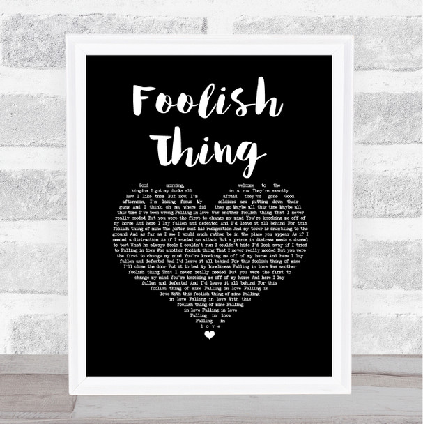 Darren Criss Foolish Thing Black Heart Song Lyric Print