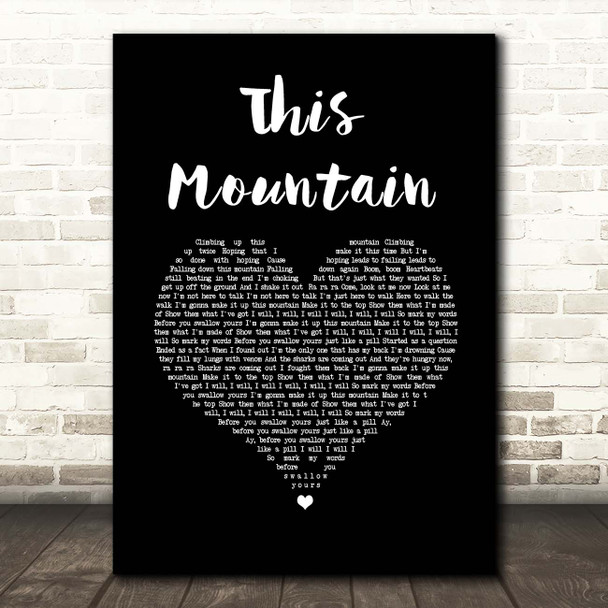 Faouzia This Mountain Black Heart Song Lyric Print