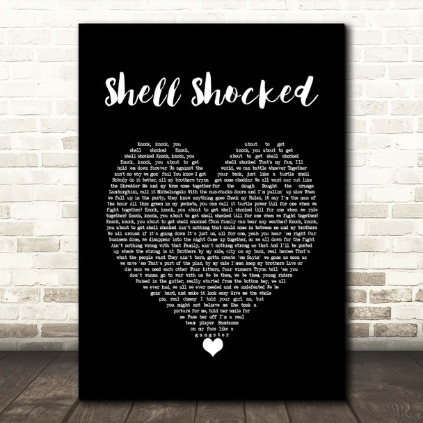 Juicy J Shell Shocked Black Heart Song Lyric Print