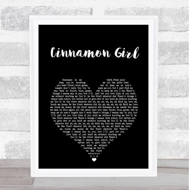 Lana Del Rey Cinnamon Girl Black Heart Song Lyric Print