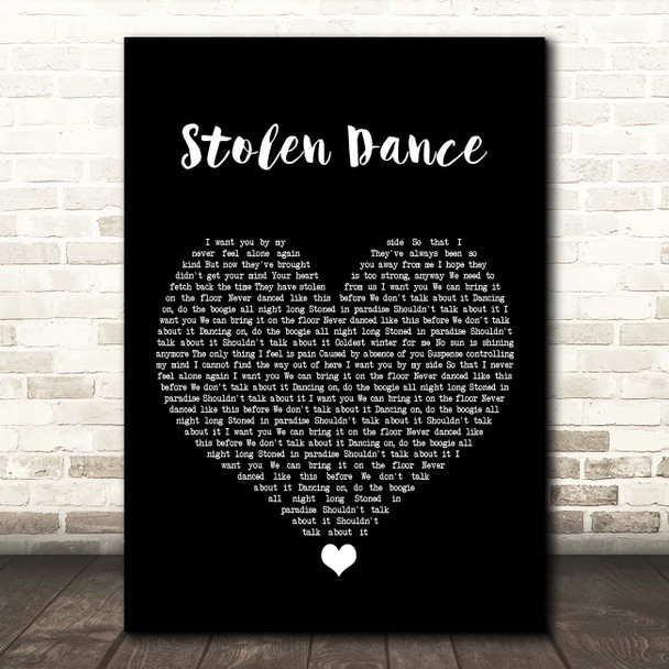 Milky Chance Stolen Dance Black Heart Song Lyric Print