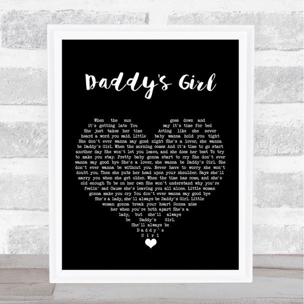 Peter Cetera Daddy's Girl Black Heart Song Lyric Print