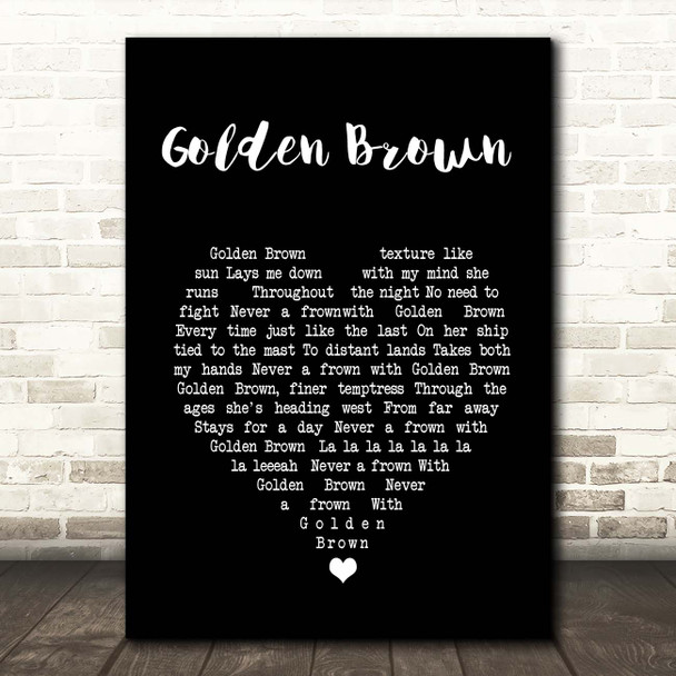 The Stranglers Golden Brown Black Heart Song Lyric Print