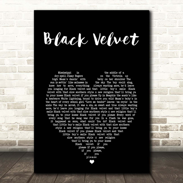 Alannah Myles Black Velvet Black Heart Song Lyric Print