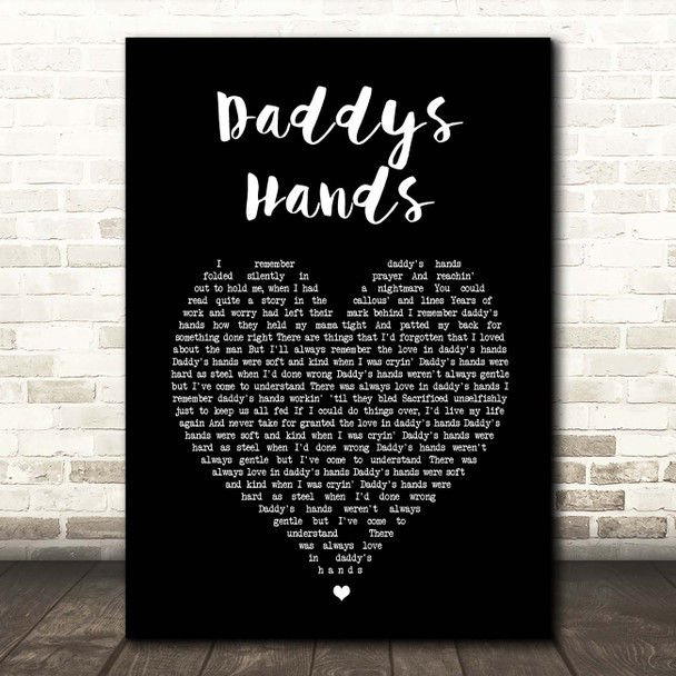 Holly Dunn Daddys Hands Black Heart Song Lyric Print