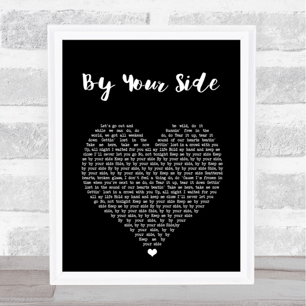 Jonas Blue By Your Side Black Heart Song Lyric Print