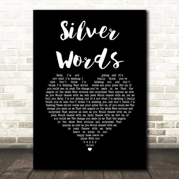 Ken Boothe Silver Words Black Heart Song Lyric Print