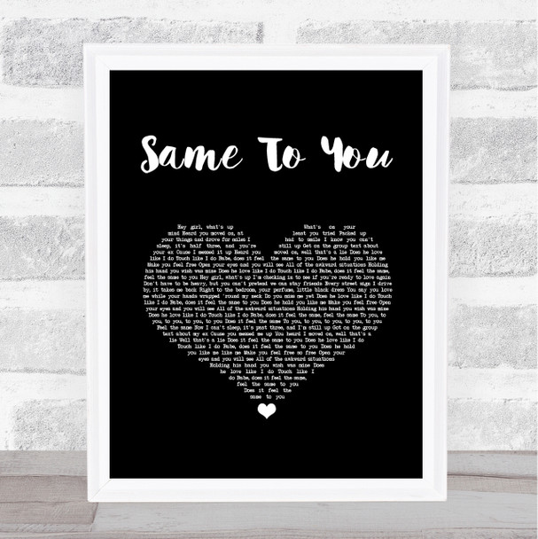 The Vamps Same To You Black Heart Song Lyric Print