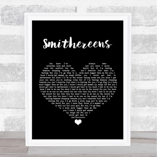 Twenty One Pilots Smithereens Black Heart Song Lyric Print