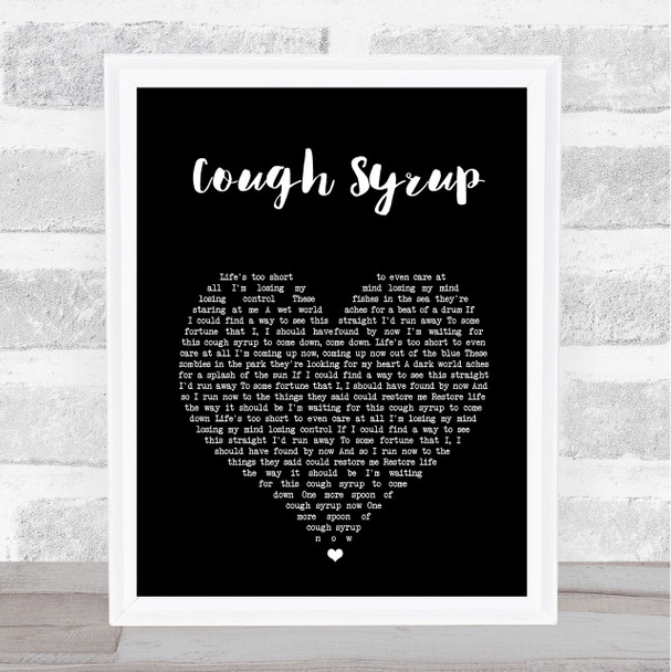 Young The Giant Cough Syrup Black Heart Song Lyric Print