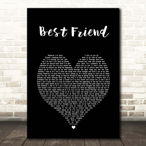 Brandy Best Friend Black Heart Song Lyric Print