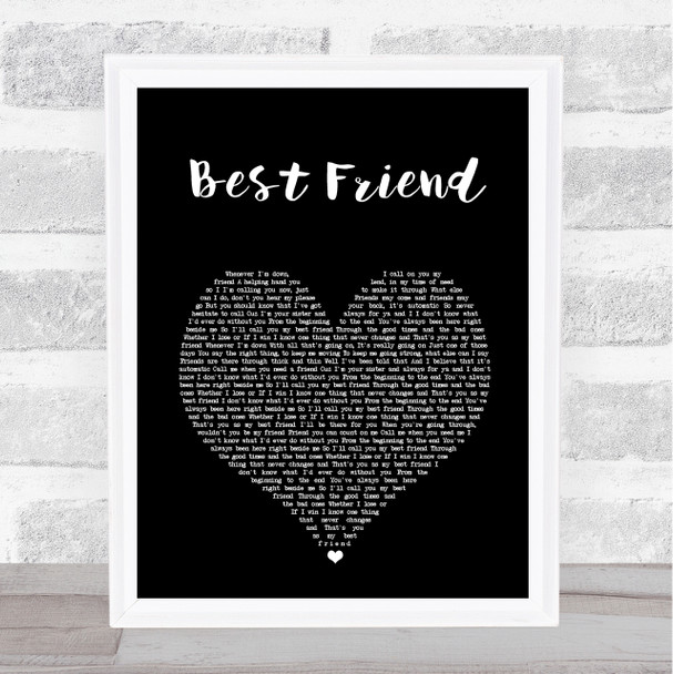 Brandy Best Friend Black Heart Song Lyric Print