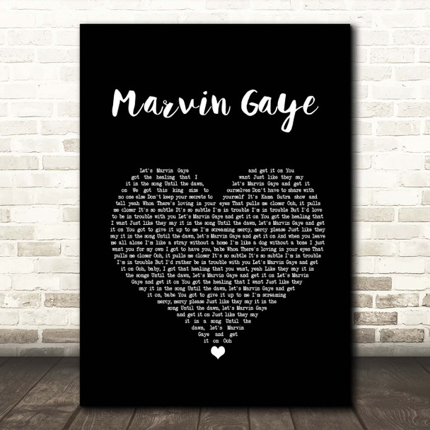 Charlie Puth feat. Meghan Trainor Marvin Gaye Black Heart Song Lyric Print