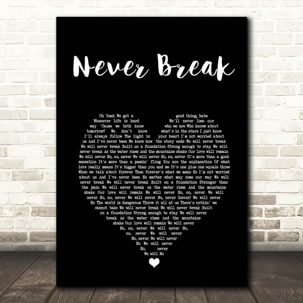 John Legend Never Break Black Heart Song Lyric Print