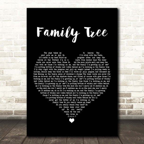 Kyle Falconer Family Tree Black Heart Song Lyric Print