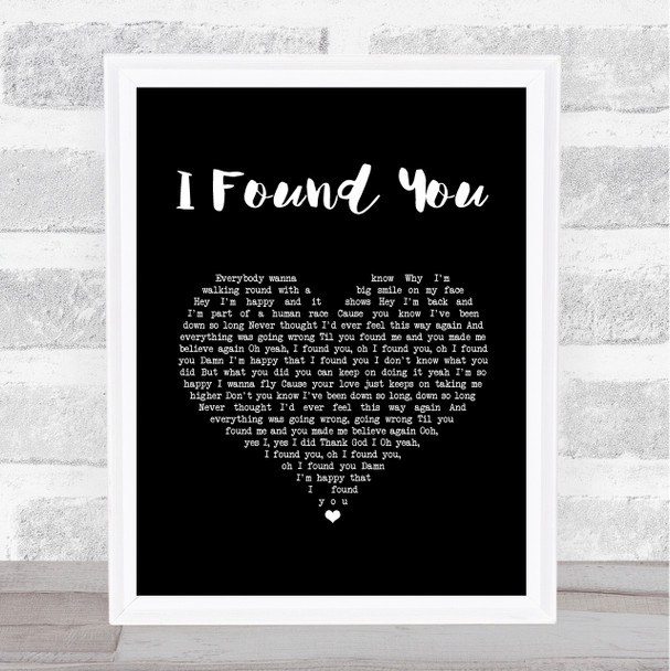 Axwell I Found You Black Heart Song Lyric Print