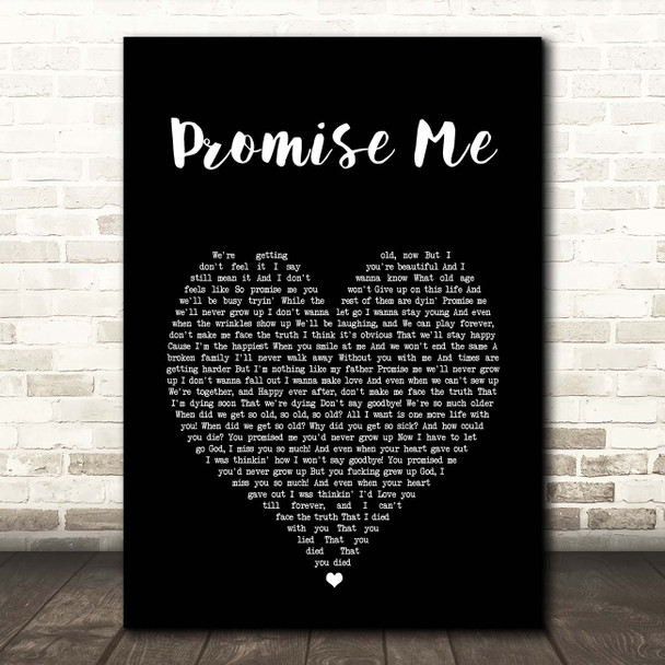 Badflower Promise Me Black Heart Song Lyric Print