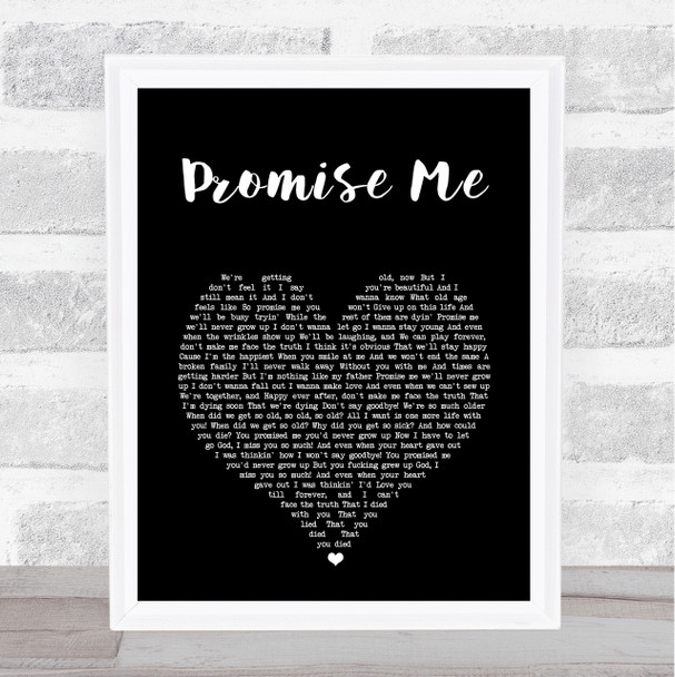 Badflower Promise Me Black Heart Song Lyric Print