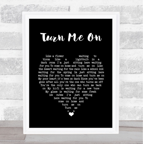 Norah Jones Turn Me On Black Heart Song Lyric Print