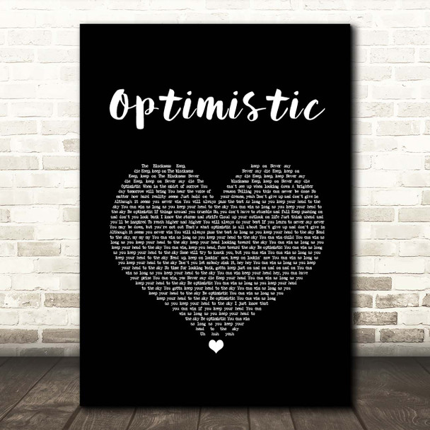 Sounds Of Blackness Optimistic Black Heart Song Lyric Print