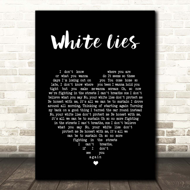 Stereophonics White Lies Black Heart Song Lyric Print