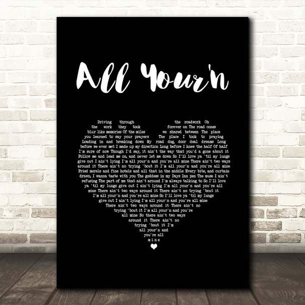 Tyler Childers All Your'n Black Heart Song Lyric Print