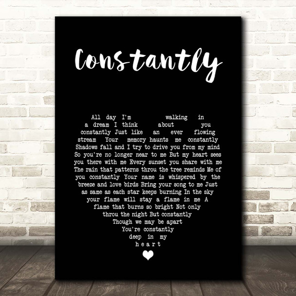 Cliff Richard Constantly Black Heart Song Lyric Print