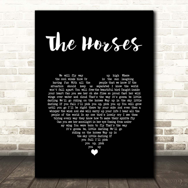 Daryl Braithwaite The Horses Black Heart Song Lyric Print