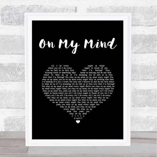 Disciples On My Mind Black Heart Song Lyric Print