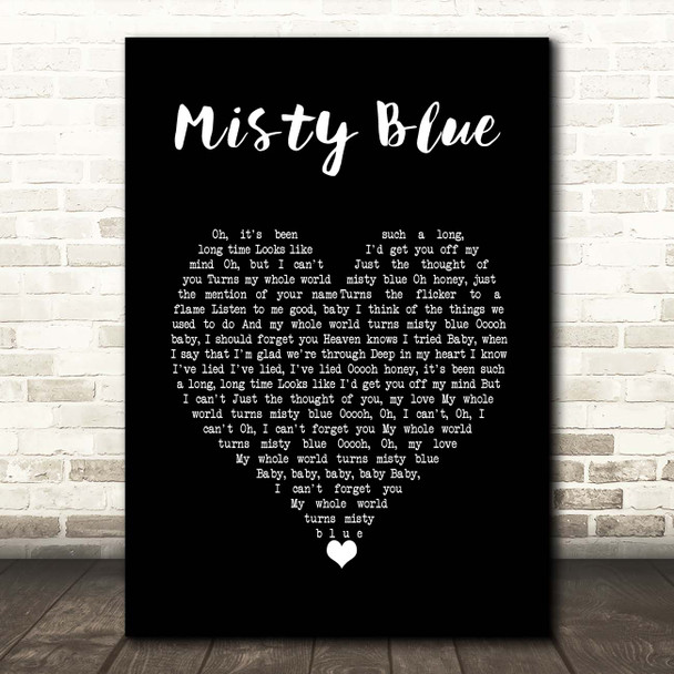 Dorothy Moore Misty Blue Black Heart Song Lyric Print