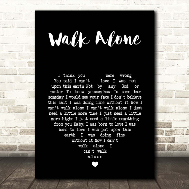 Laura Marling Walk Alone Black Heart Song Lyric Print