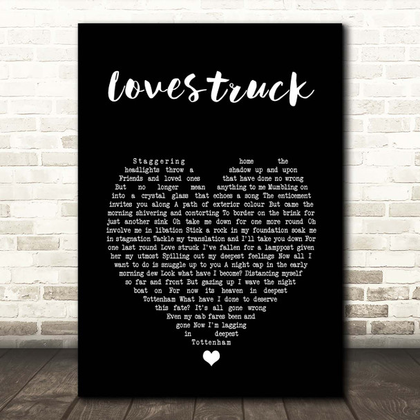 Madness Lovestruck Black Heart Song Lyric Print
