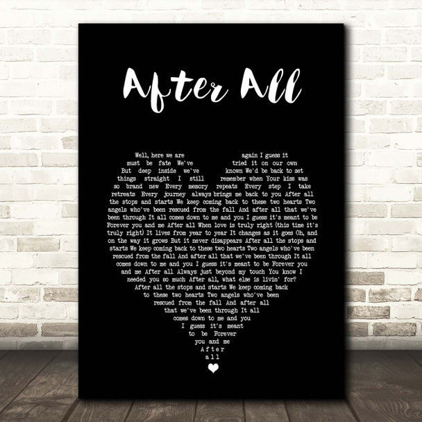Peter Cetera After All Black Heart Song Lyric Print