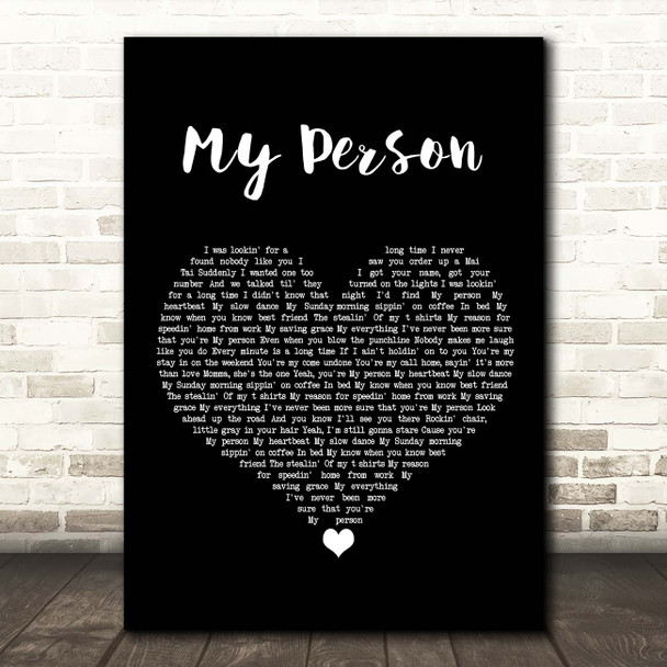 Spencer Crandall My Person Black Heart Song Lyric Print