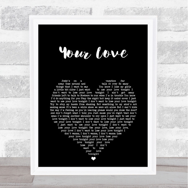 The Outfield Your Love Black Heart Song Lyric Print