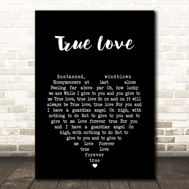Bing Crosby True Love Black Heart Song Lyric Print