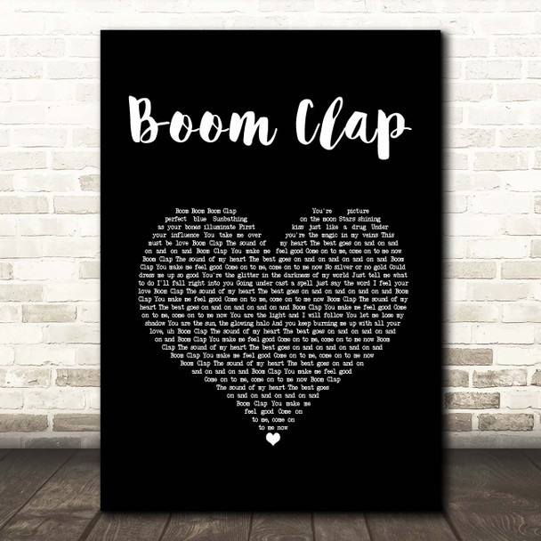 Charli XCX Boom Clap Black Heart Song Lyric Print