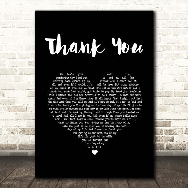 Dido Thank You Black Heart Song Lyric Print