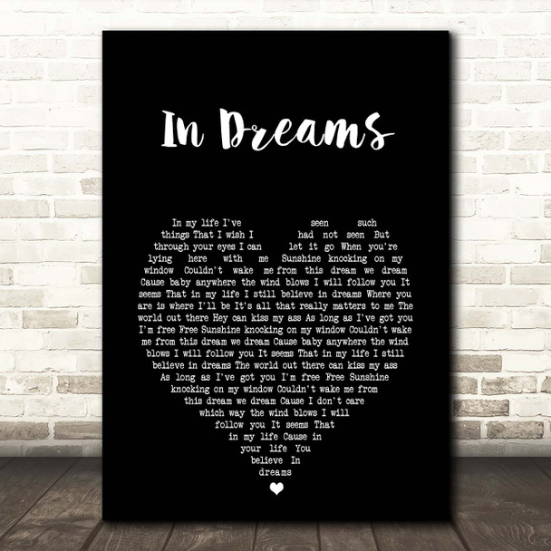 John Waite In Dreams Black Heart Song Lyric Print