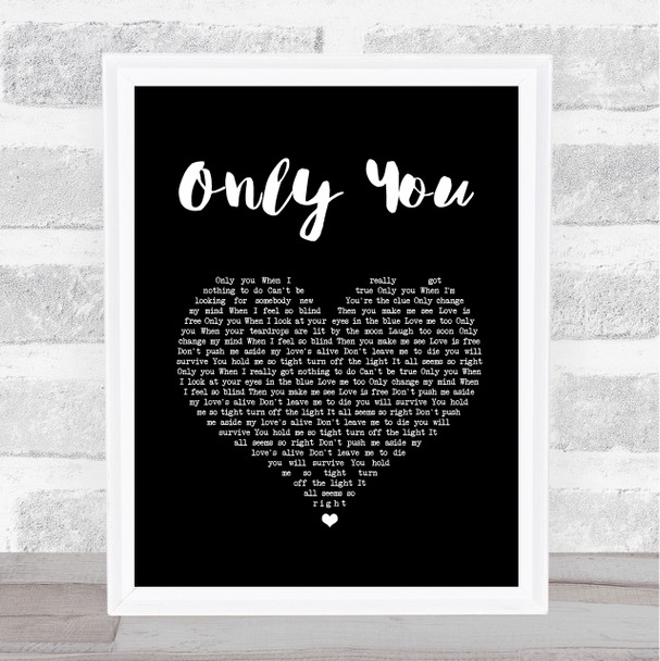 Savage Only You Black Heart Song Lyric Print