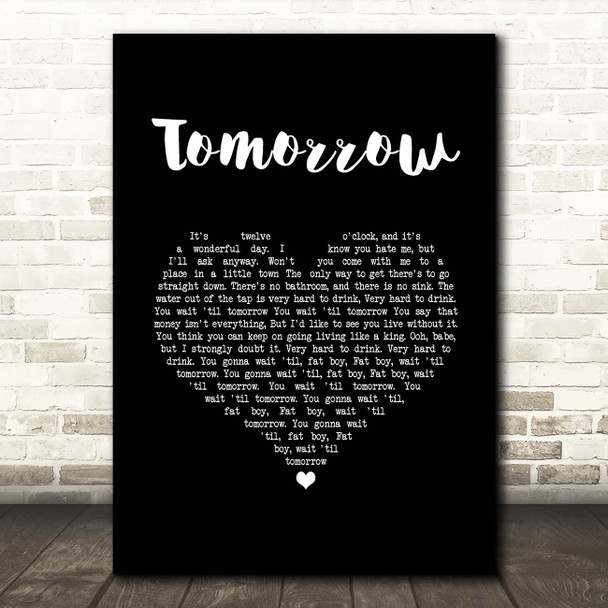 Silverchair Tomorrow Black Heart Song Lyric Print