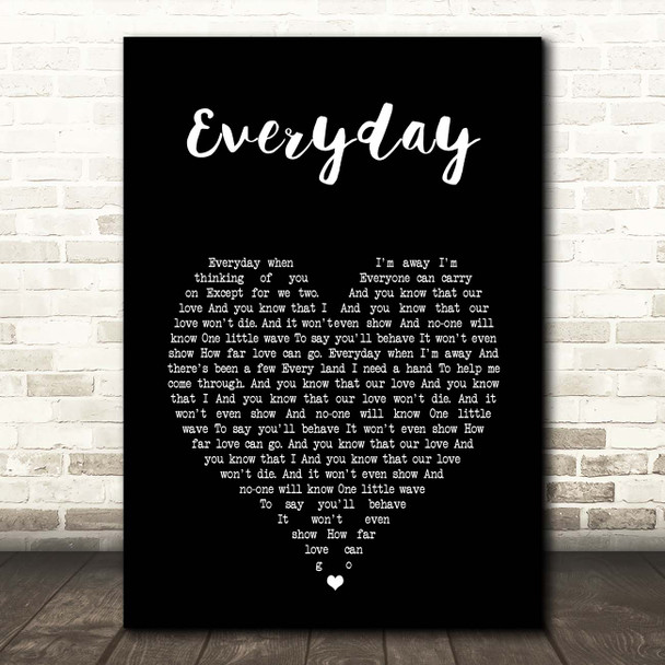 Slade Everyday Black Heart Song Lyric Print