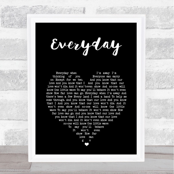 Slade Everyday Black Heart Song Lyric Print