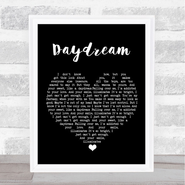 Benji Matthews Daydream Black Heart Song Lyric Print