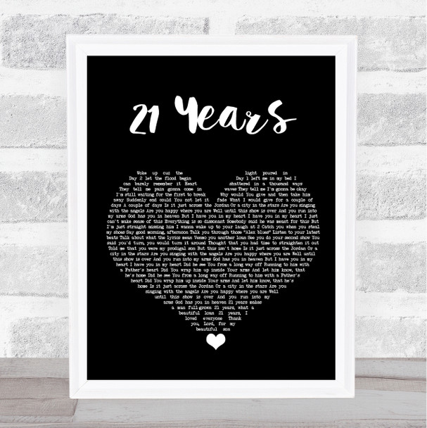 tobyMac 21 Years Black Heart Song Lyric Print