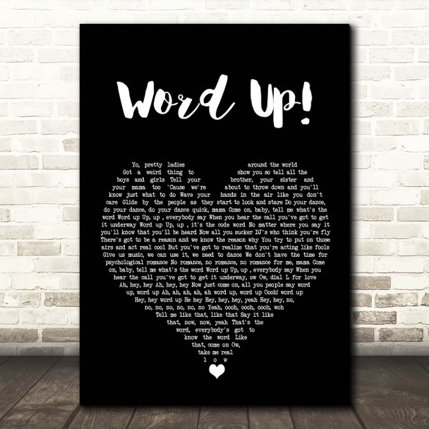 Cameo Word Up! Black Heart Song Lyric Print