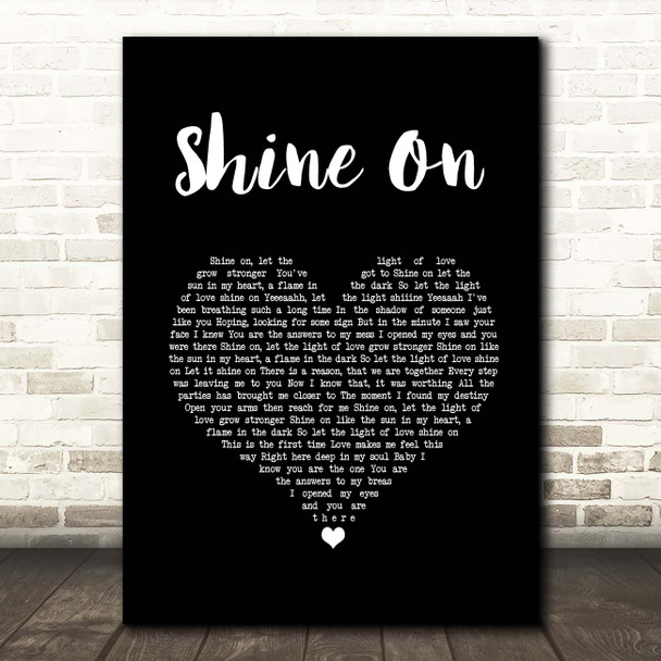 Degrees of Motion Shine On Black Heart Song Lyric Print