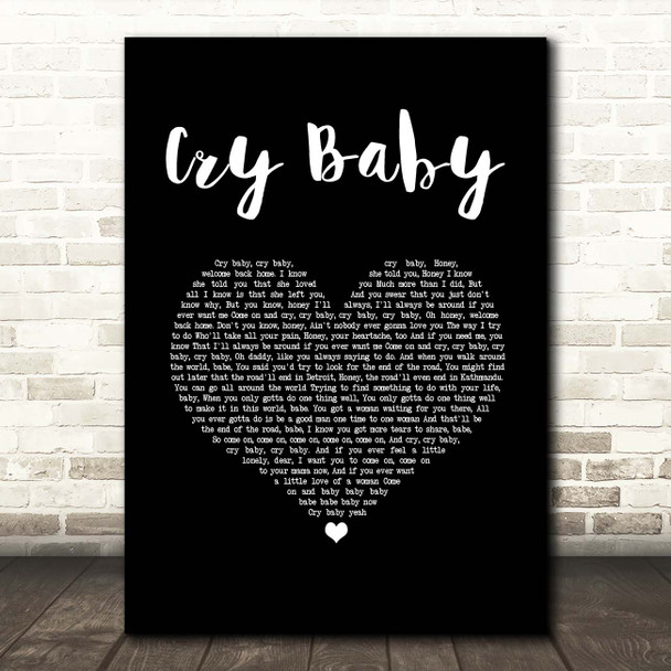 Janis Joplin Cry Baby Black Heart Song Lyric Print